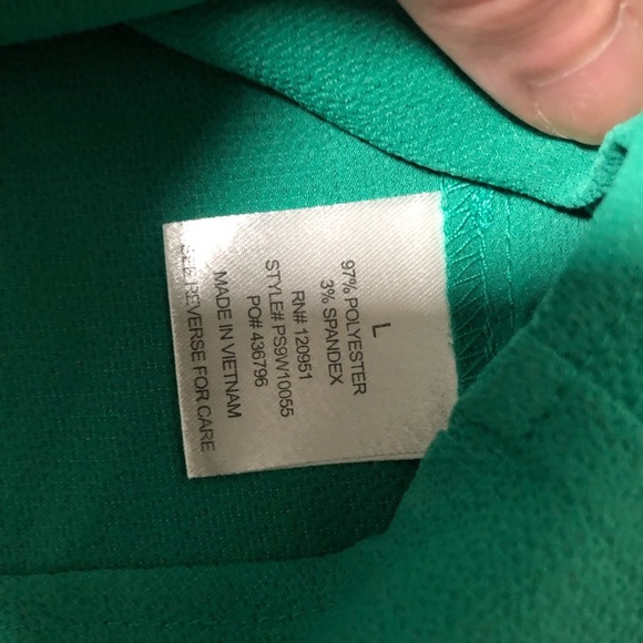 Pink Rose Green Cap Sleeve Blouse - Size L - Picture 4 of 5